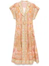 Zimmermann Acacia Belted Linen Shirt Dress In Neutrals