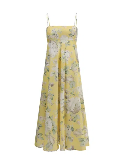 Zimmermann Acacia Midi Dress In Yellow