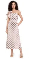 Zimmermann Acacia One-shoulder Dress In Cream/tan Dot