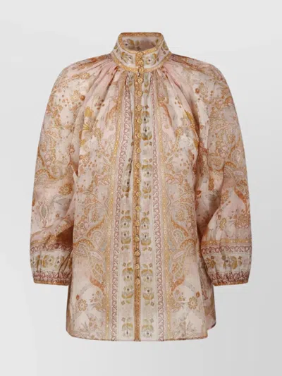 ZIMMERMANN ACACIA PRINT BILLOW BLOUSE