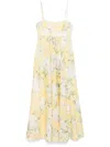 Zimmermann Yellow Linen Acacia Midi Dress In Yellow