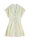 Zimmermann Acacia Belted Paisley-print Linen Mini Shirt Dress In Multicoloured 1