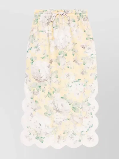ZIMMERMANN ACACIA PRINTED LINEN SKIRT