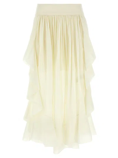 Zimmermann White Acacia Ruffle Skirt