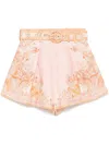Zimmermann Acacia Linen Shorts In Pink