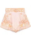 Zimmermann Acacia Linen Shorts In Pink