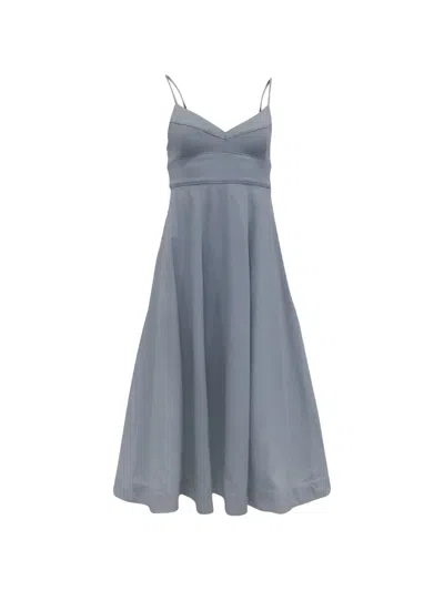 Pre-owned Zimmermann Acacia Sleeveless Midi Dress In Blue