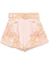 Zimmermann Acacia Linen Shorts In Pink