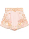 Zimmermann Acacia Linen Shorts In Pink