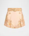 Zimmermann Acacia Linen Shorts In Pink