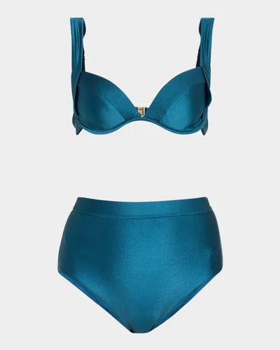 Zimmermann Acacia Underwire Two-piece Swimsuit In Teal