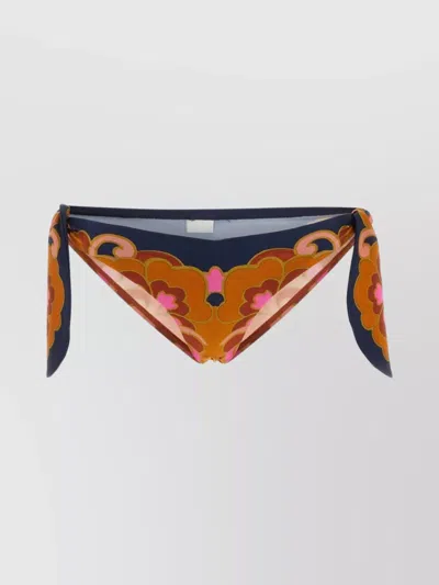 Zimmermann Acadian Bikini Bottom With Printed Stretch Nylon In Multicolor