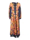 Zimmermann + Net Sustain Acadian Printed Organic Silk Maxi Dress In Dark Blue