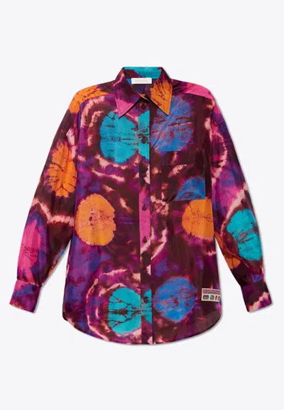 Zimmermann Acadian Tie-dye Silk Shirt In Multicolor