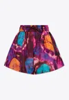 Zimmermann Tie-dyed Silk Chiffon Shorts In Multicolor