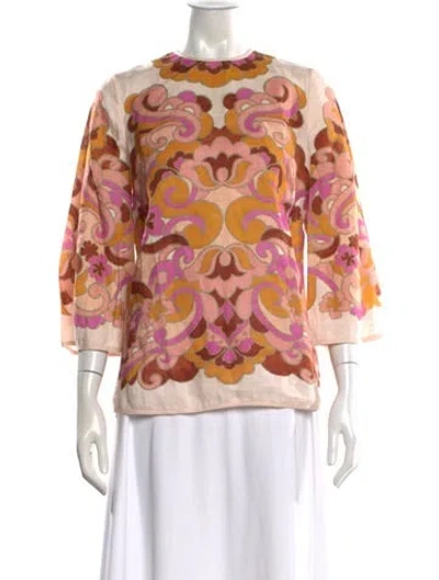Pre-owned Zimmermann Acadian Tunic Linen Top In Pink