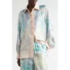 Zimmermann Womens Illuminate Printed Relaxed-fit Silk Shirt Blue Agate Xl In Blue Agate