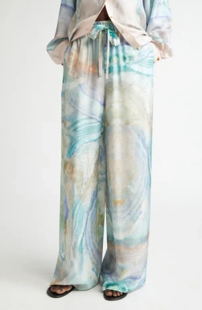 ZIMMERMANN ZIMMERMANN AGATE PRINT SILK TRACK PANTS