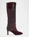 Zimmermann Alchemy 75mm Patchwork Leather Knee-high Boots In Multi