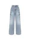 Zimmermann Alchemy Applique Relaxed Flare Jeans In Sea Foam In Blue