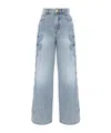 Zimmermann Alchemy Applique Relaxed Flare Jeans In Sea Foam In Blue