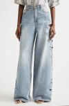 Zimmermann Alchemy Applique Relaxed Flare Jeans In Sea Foam In Blue