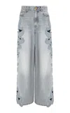 Zimmermann Alchemy Appliquéd Denim Flared Jeans In Blue
