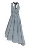 Zimmermann Alchemy Appliquéd Denim Midi Dress In Blue