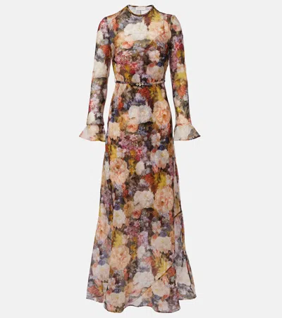 Zimmermann Womens Rosette Alchemy Sheath Linen And Silk-blend Maxi Dress Xxs In Pink