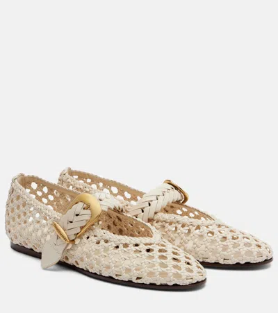 Zimmermann Alchemy Braided Leather Mary Jane Flats In Multi