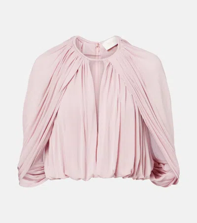 Zimmermann Alchemy Caped Draped Blouse In Pink