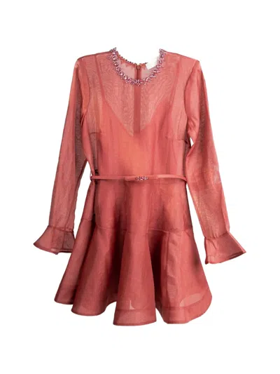 Zimmermann Alchemy Crystal-trimmed Dress In Pink