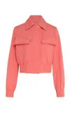 Zimmermann Alchemy Drill Cotton Bomber Jacket In Pink