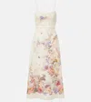 Zimmermann Womens Cream Multi Floral Alchemy Floral-print Linen Midi Dress In White