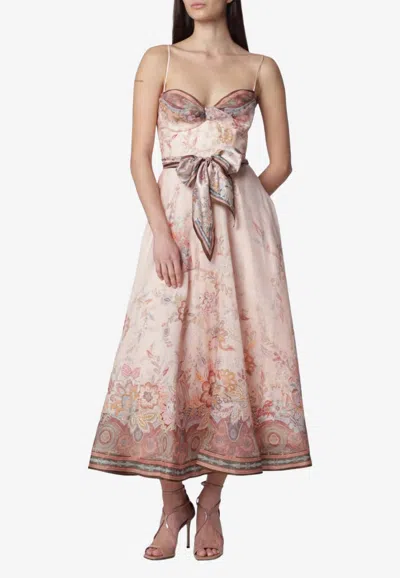 Zimmermann Alchemy Floral Midi Dress In Multi