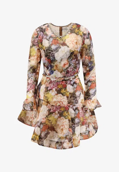 Zimmermann Alchemy Floral Mini Dress In Multi