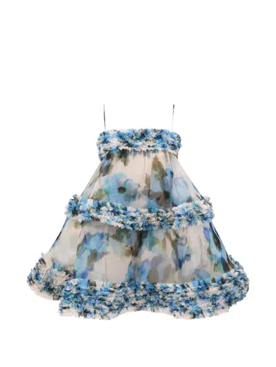 Zimmermann Alchemy Floral-print Ruffled Mini Dress In Multi