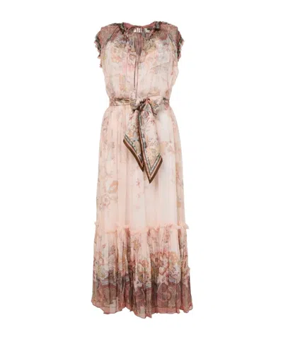 Zimmermann Alchemy Flutter Midi Dress In Animal Print