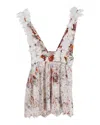 Zimmermann Alchemy Flutter Top In Floral Print Cotton In Multi