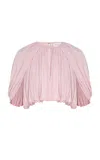 Zimmermann Alchemy Gathered Cape Blouse In Pink
