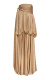Zimmermann Alchemy Gathered Silk Gown In Brown