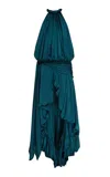 Zimmermann Alchemy Halter Silk Maxi Dress In Blue