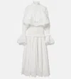 Zimmermann Alchemy Ruffled Shirred Lace-trimmed Cotton-poplin Midi Dress In White