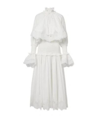 Zimmermann Alchemy Lace-trimmed Cotton Poplin Maxi Dress In White