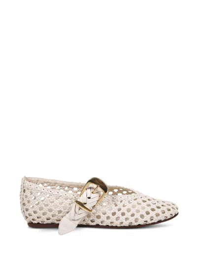 Zimmermann Alchemy Leather Loafers Braided Flat Pointed In Neutral