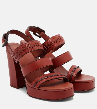 Zimmermann Alchemy Leather Platform Sandals In Brown