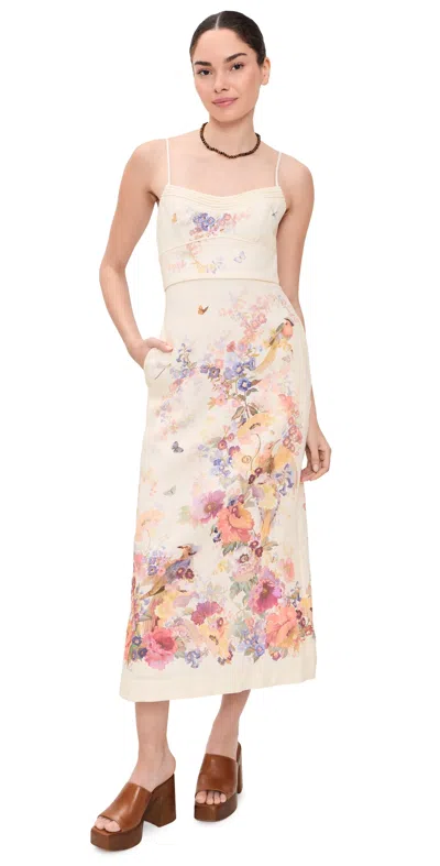 Zimmermann Alchemy Midi Dress Cream Multi Floral