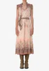 Zimmermann Alchemy Belted Paisley-print Chiffon Midi Dress In Multi