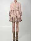 Zimmermann Womens Pink Paisley Alchemy Belted Floral-print Linen Mini Dress In Pink