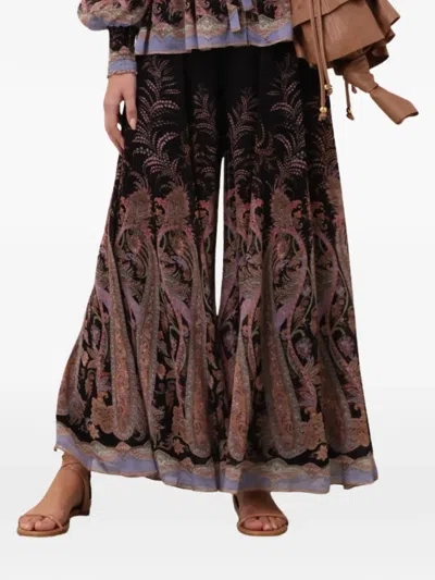 Zimmermann Alchemy Paisley-print Trousers In Black